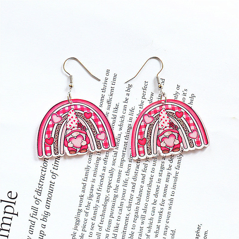 Wholesale Round Hollow Spray Painted Acrylic Earrings